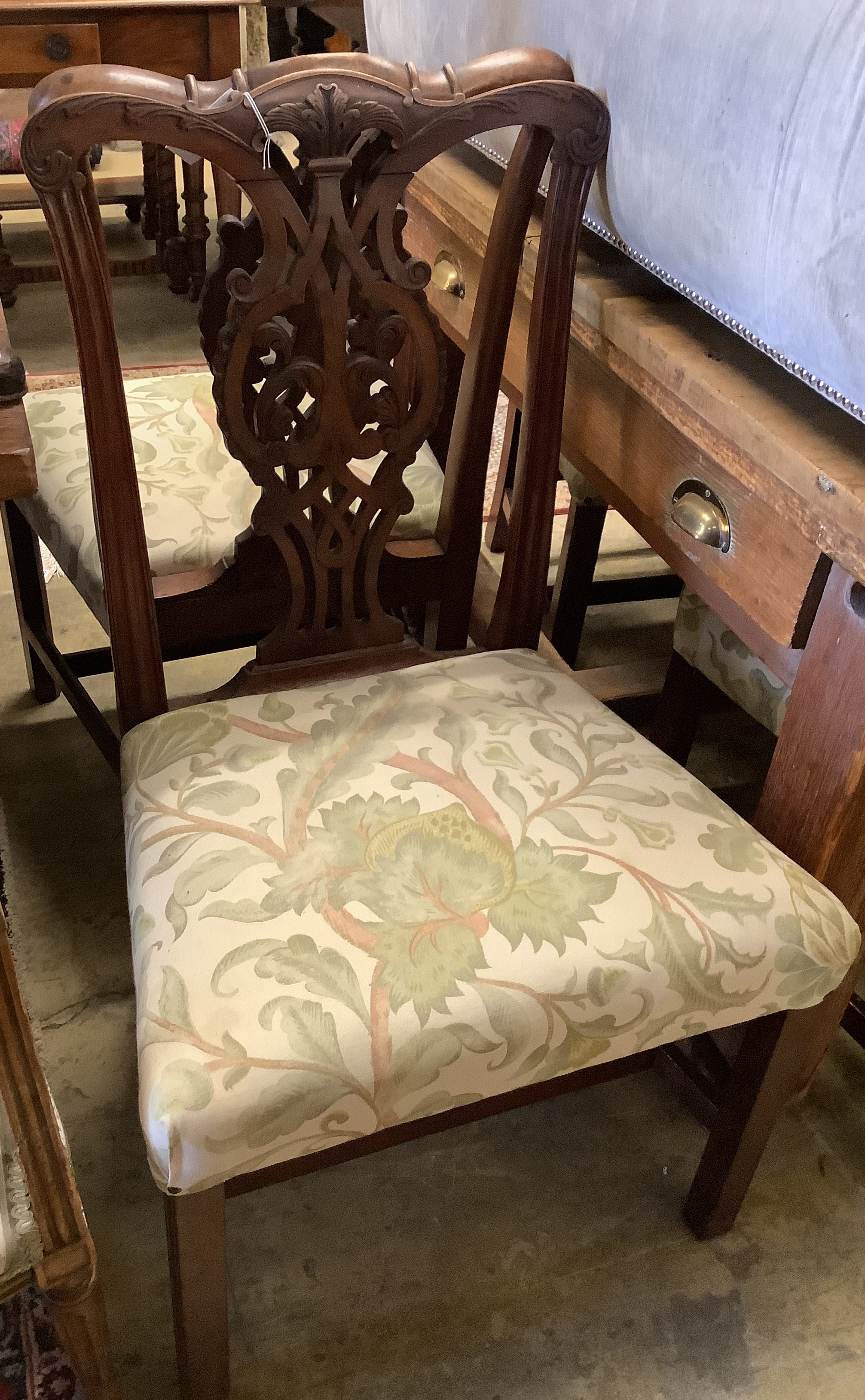 A set of six George III mahogany dining chairs